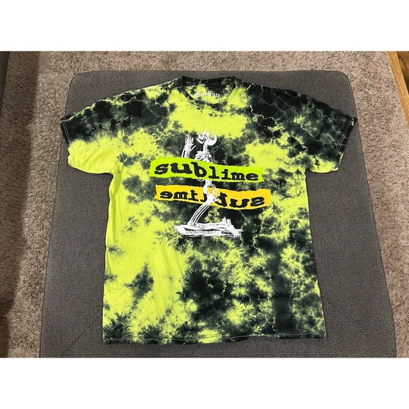 Sublime Skeleton Green Black Tie-Dye T-Shirt Size Medium - Picture 1 of 6